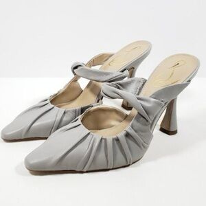 Sam Edelman Women's Tillary Pleated High Heel Mules Grey
